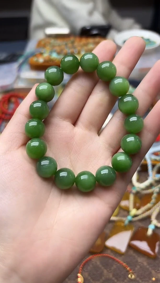 未镶嵌和田玉挂件碧玉手串12mmYD