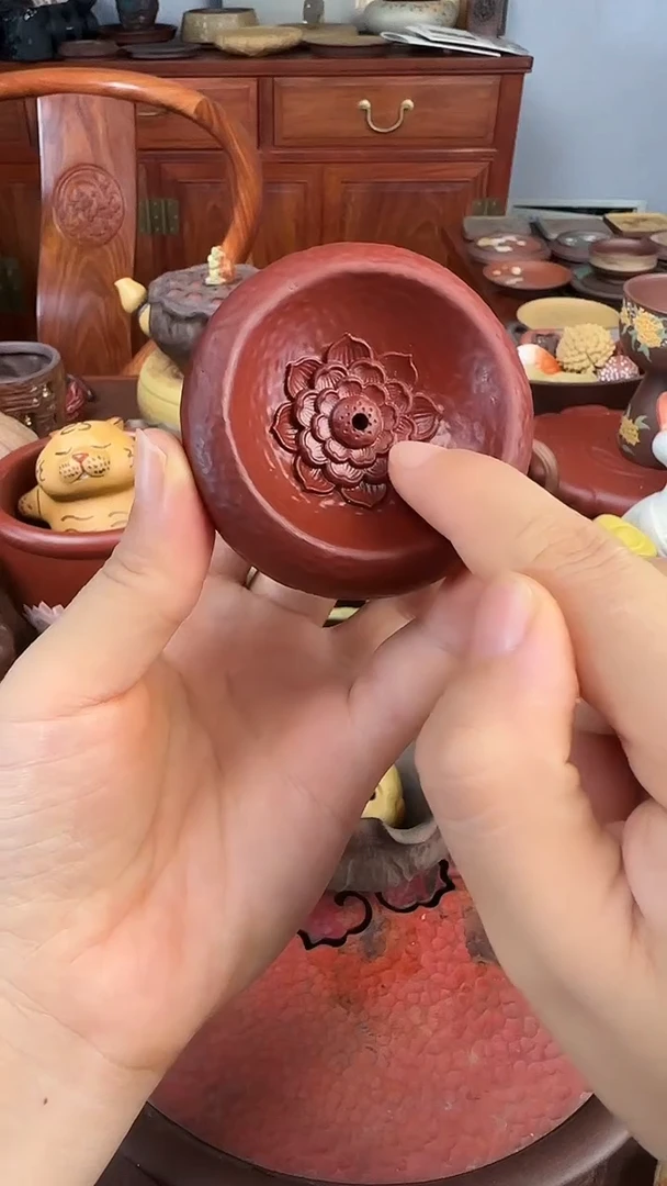 紫砂茶宠朱泥香插