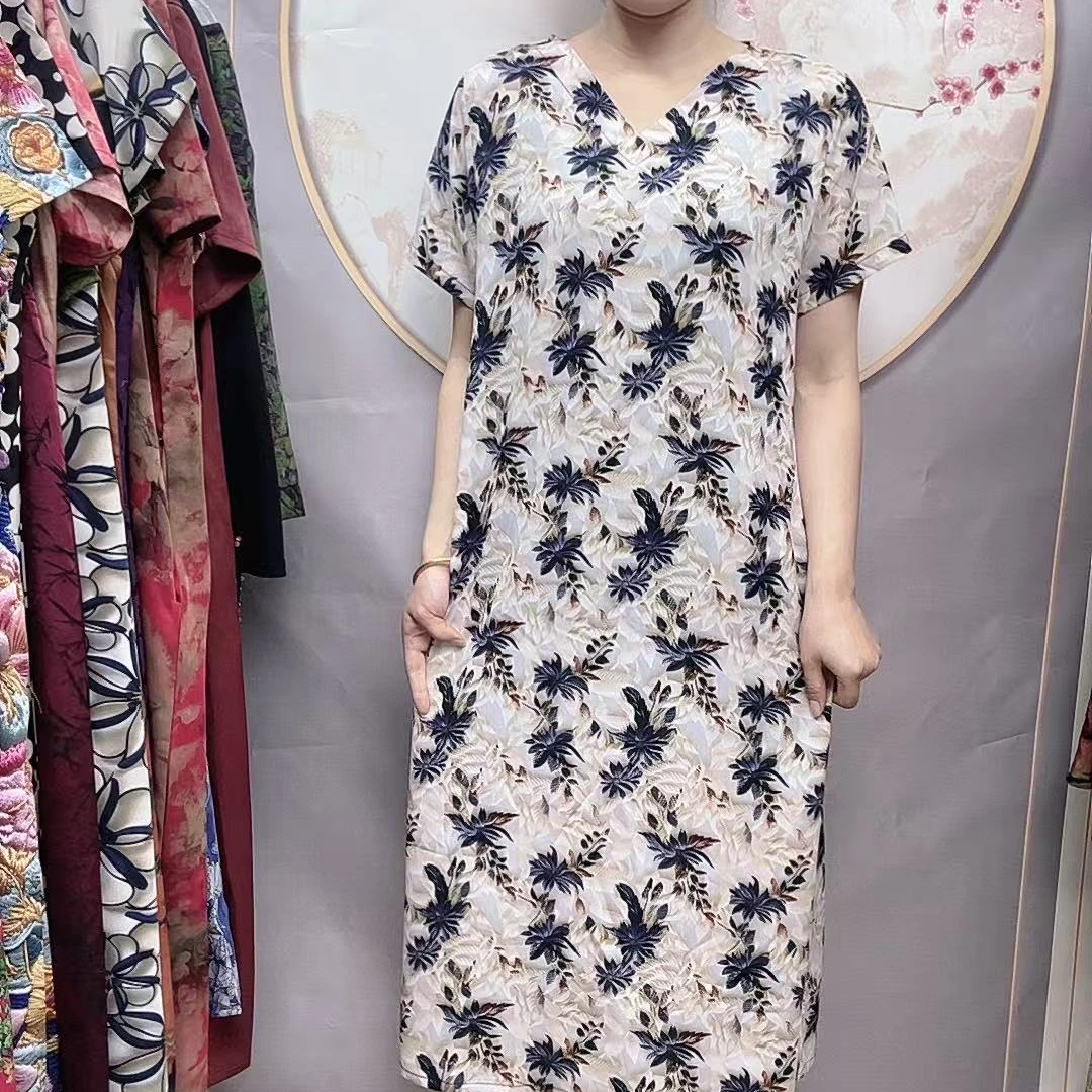 【随机立体花】2025夏季妈妈装高端连衣裙气质中年女装优雅过膝长裙