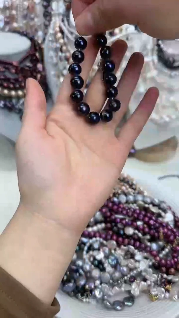 颈饰银S925镀金镶嵌淡水珍珠1