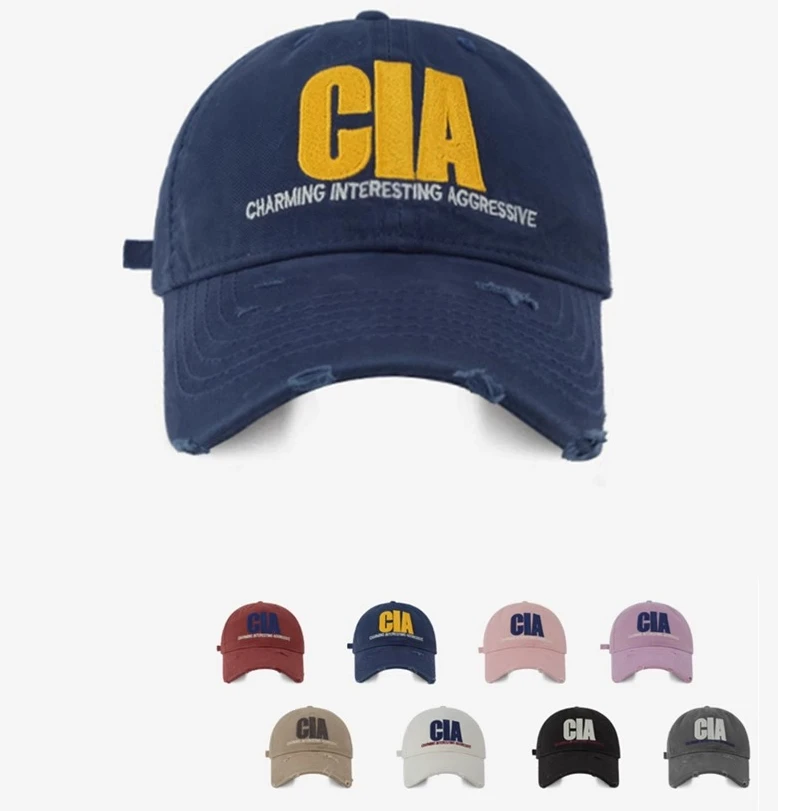升级版！SY～“CIA”美式潮牌字母刺绣棒球帽男女情侣街头时尚鸭舌帽
