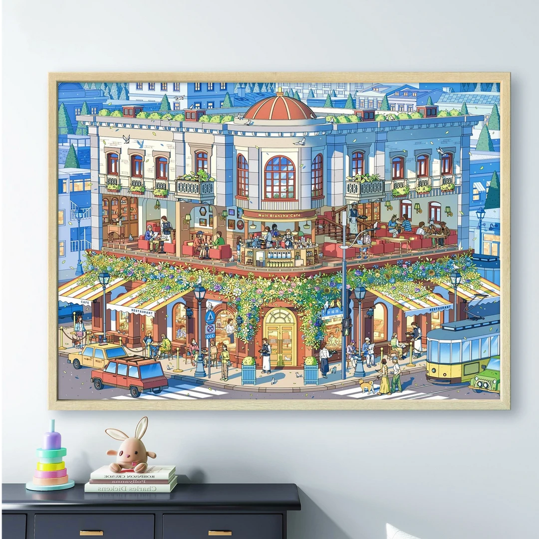 【倪先森拼图】1000片拼图成人解压拼图玩具午后咖啡馆50*70cm