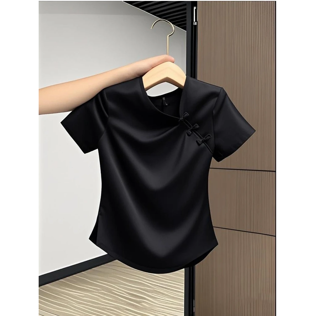 2025夏季新款洋气炸街时尚气质小众高级感百搭显瘦上衣T恤女爆款