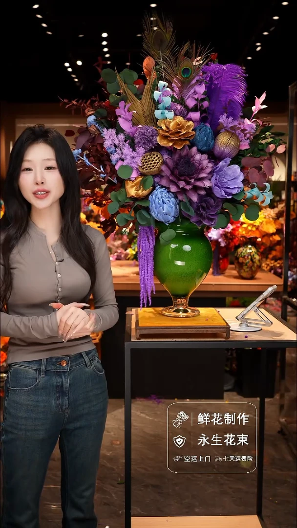 手工艺品琉璃手工花器花束空运包邮送货上门-以图片为准