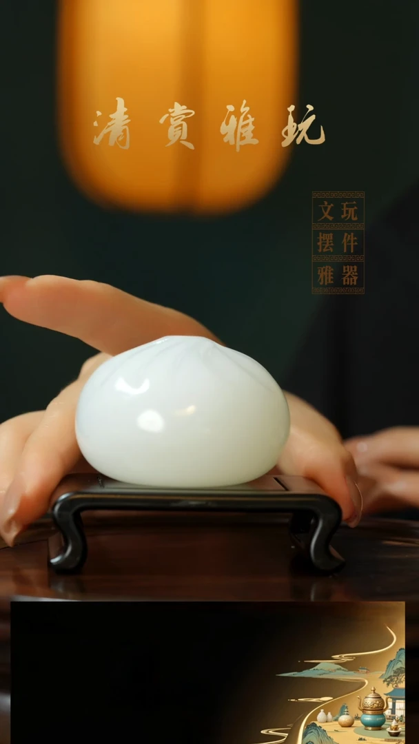 玉《蒸蒸日上》手把件摆件