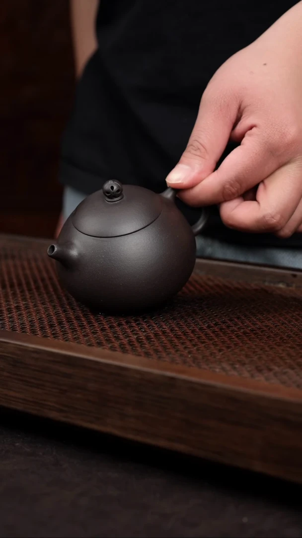 【闪购商品】紫砂茶壶黑料 光素豆蔻西施