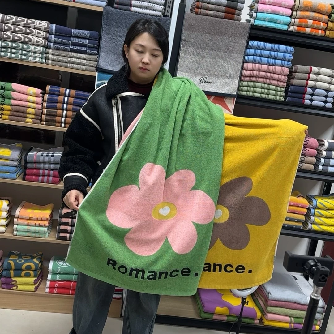 色纱加厚柔软吸水浴巾不掉毛家用洗澡大毛巾成人裹巾8888