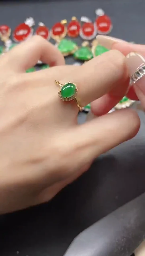 银S925镶嵌戒指翡翠15151