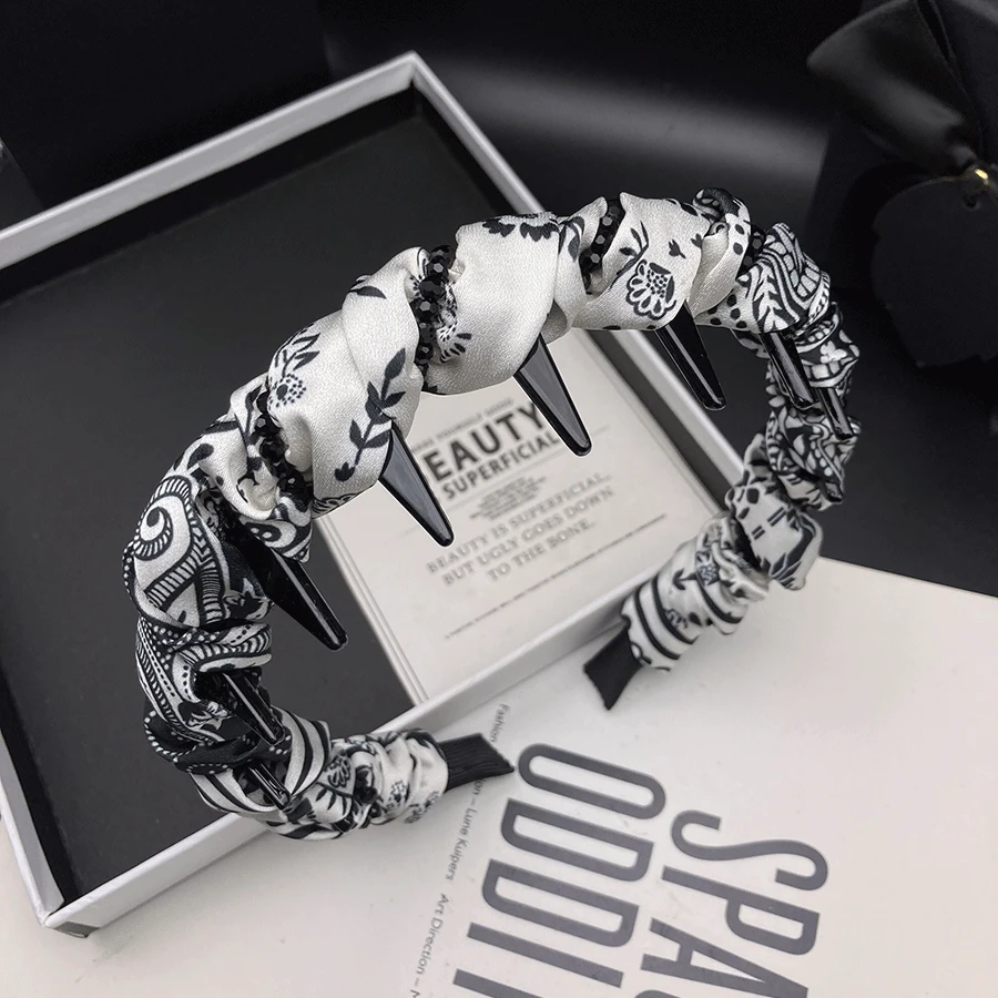 新款网红时尚女简约日韩发饰窄边发箍原创设计编织带齿防滑韩版