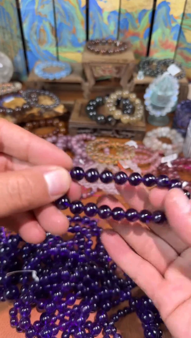 水晶手串未镶嵌乌拉圭紫水
