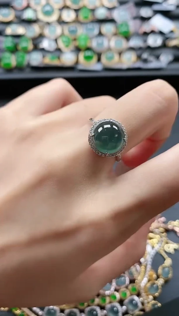 【闪购商品】翡翠戒指银S925镶嵌51151