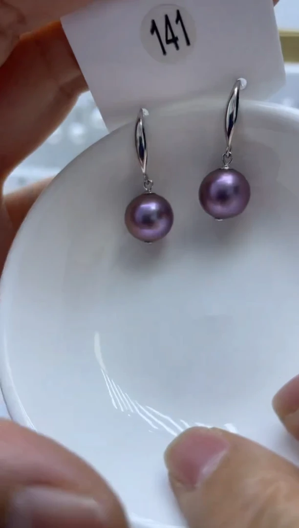 银S925镶嵌耳饰淡水珍珠141