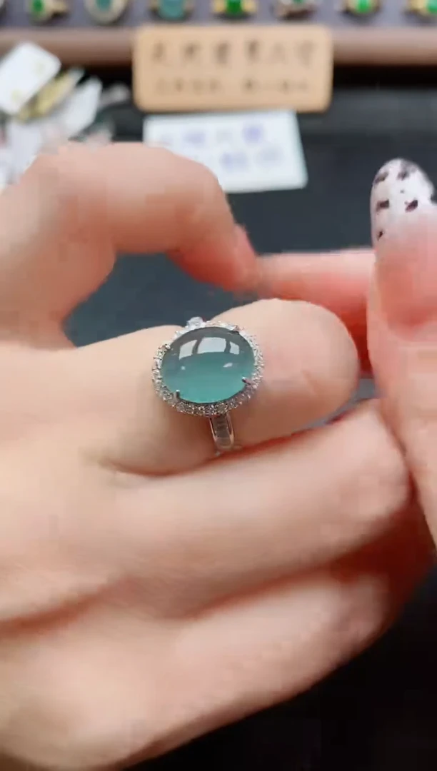 银S925镶嵌戒指翡翠1