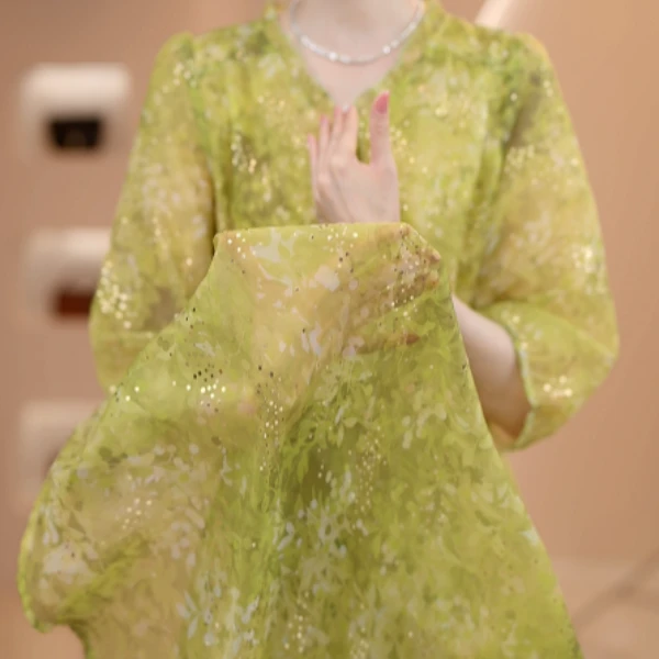 婷婷 连衣裙绿色2025休闲气质收腰显瘦度假裙W52A35936