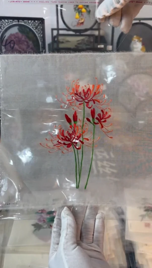 织绣纯手工苏绣双面绣绣布40