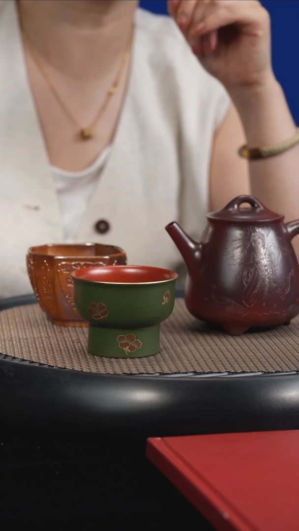 茶壶紫砂【F043】高石瓢+杯子+茶叶宜兴紫砂SJJ