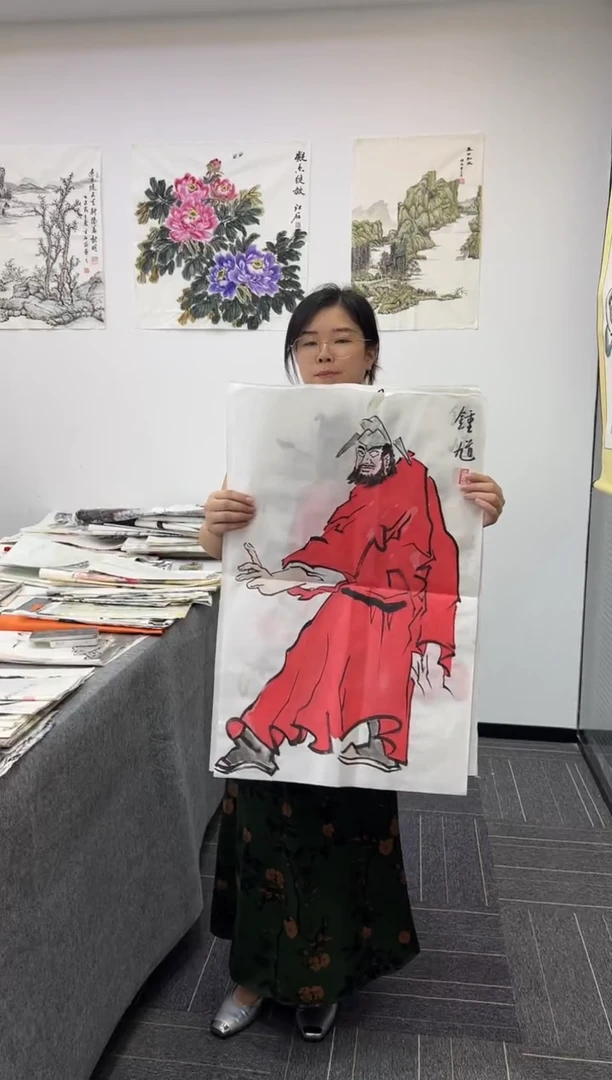 国画 国画国画鉴赏手绘实稿 钟馗