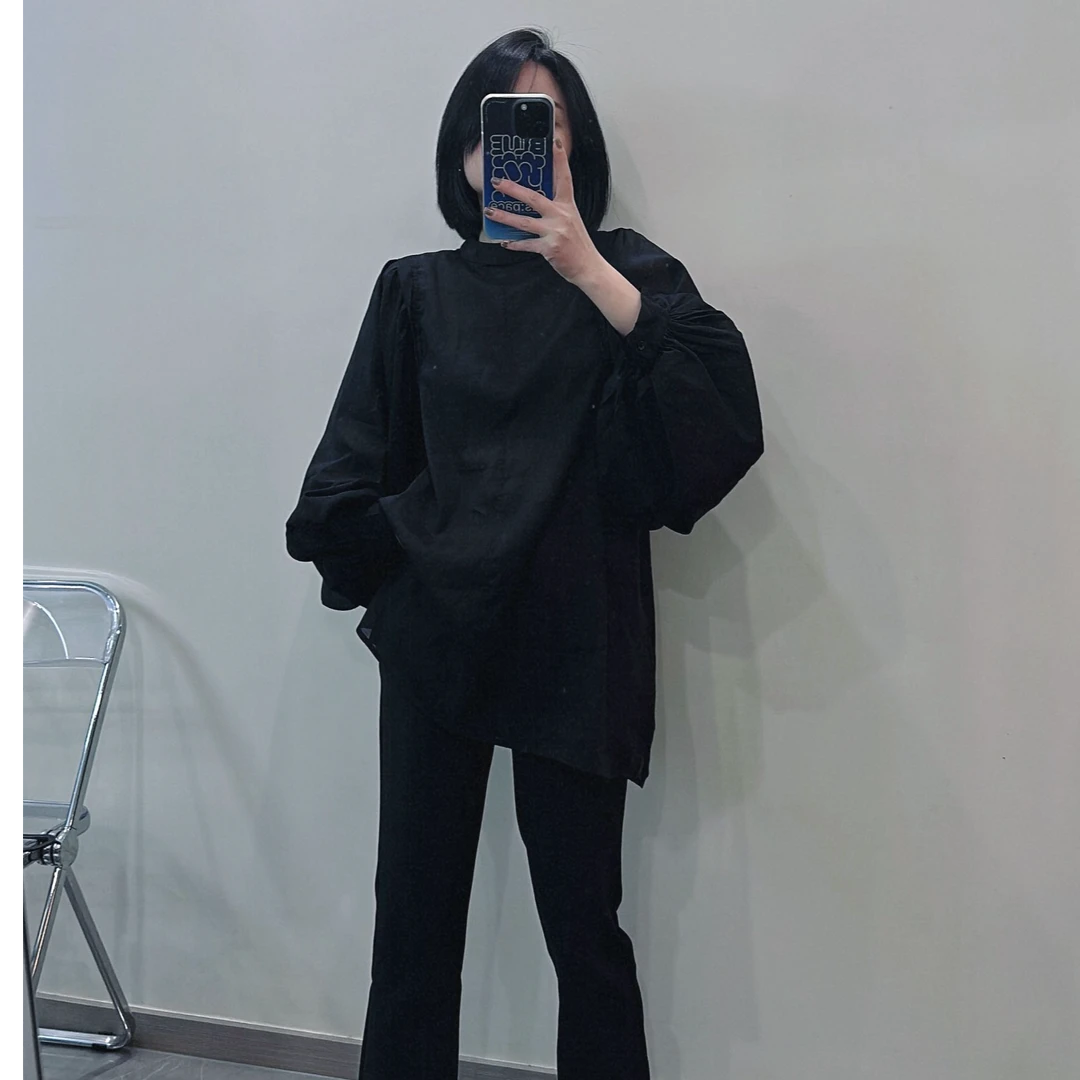 010小CC时尚穿搭2025春季新款小众洋气泡泡长袖娃娃衫