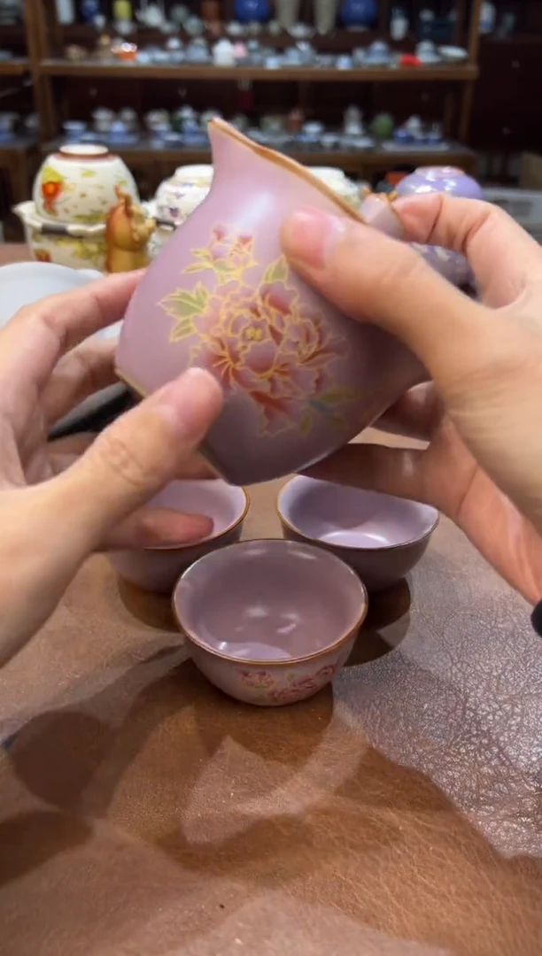 真的很便宜超好看会开片的旅行茶具