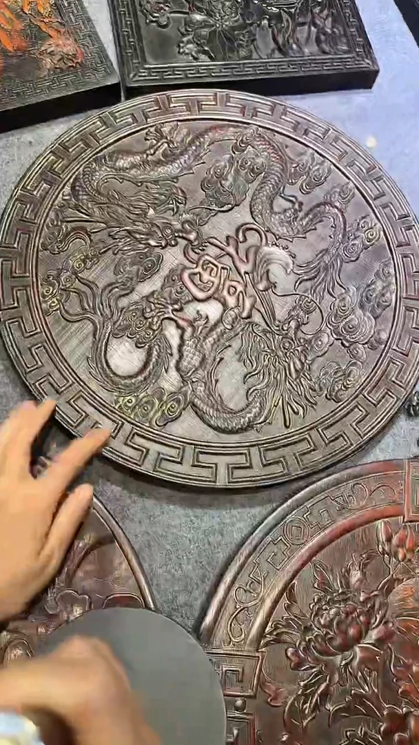 香榧木紫檀拆件雕刻板以直播间实物为准微瑕老物件
