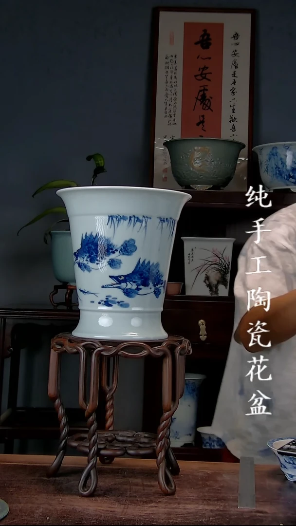 景德镇手工陶瓷花盆