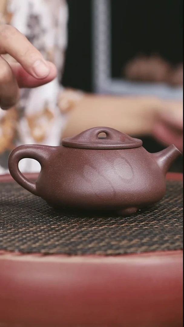 茶壶紫砂高砂老紫泥景州石瓢280CC