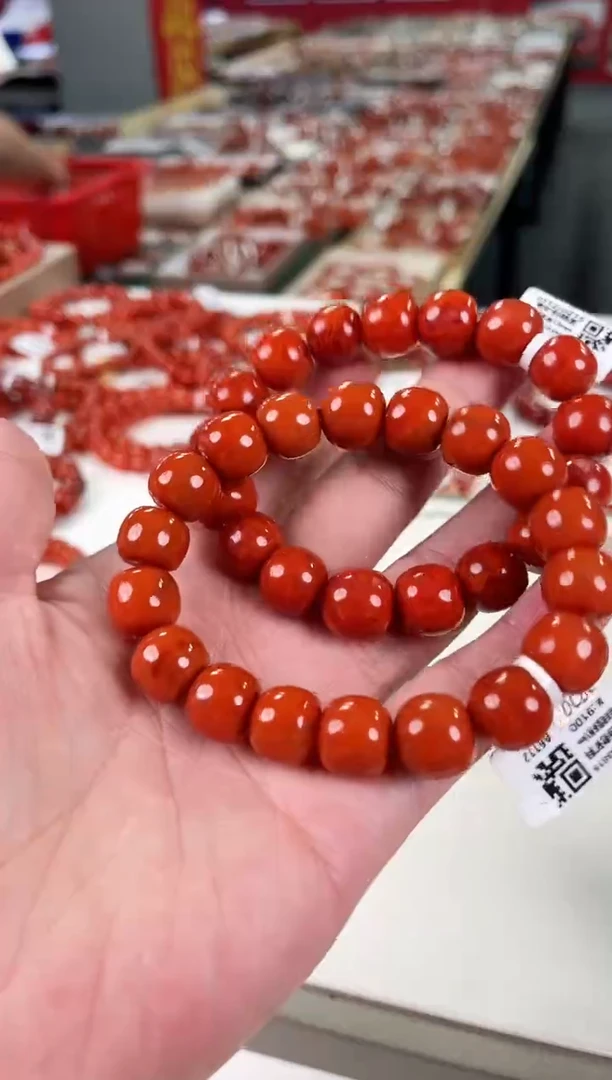 南红玛瑙瓦西老型手串13+未镶嵌（多样式发其一）