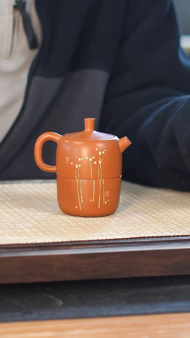 云水山涧建水紫陶 011  一壶一杯 拾喜套装