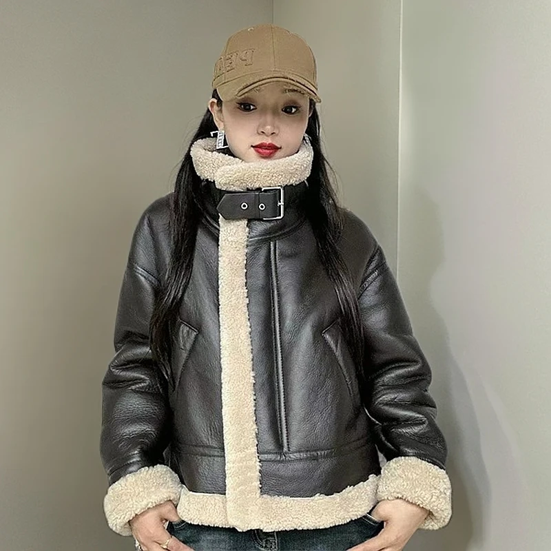 【雪威】2025时尚休闲百搭皮毛一体外套-22096