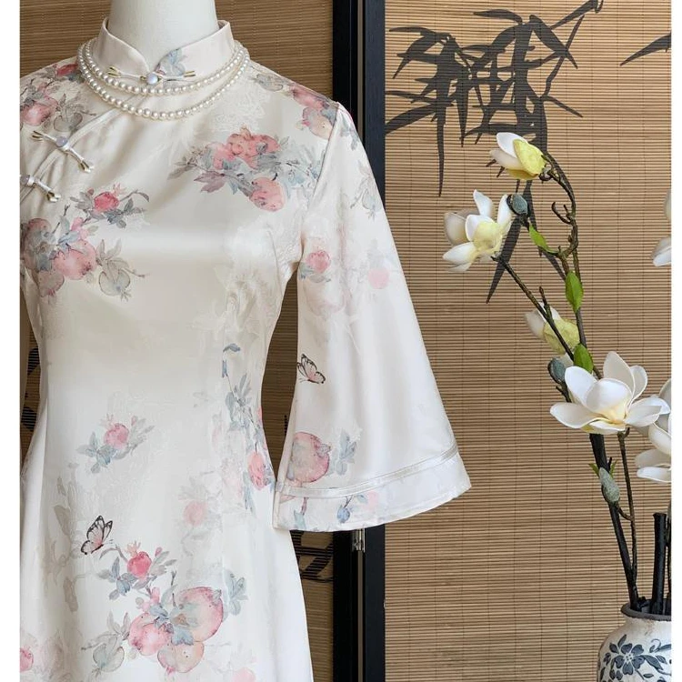 【白入梦】新中式国风改良旗袍倒大袖气质百搭清冷高级感连衣裙夏