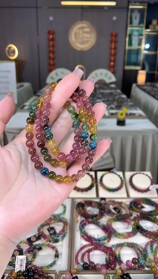 未镶嵌老矿碧玺三圈手串7mm+碧玺hon多样性发一条