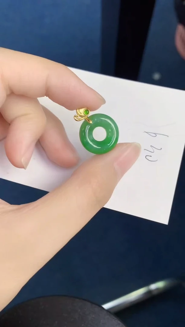 翡翠银S925镶嵌颈饰天然翡翠緬甸A貨