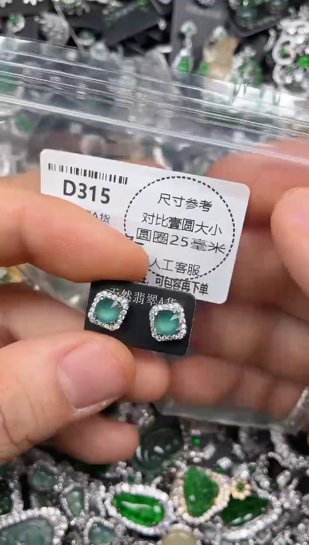 颈饰未镶嵌翡翠D315耳钉