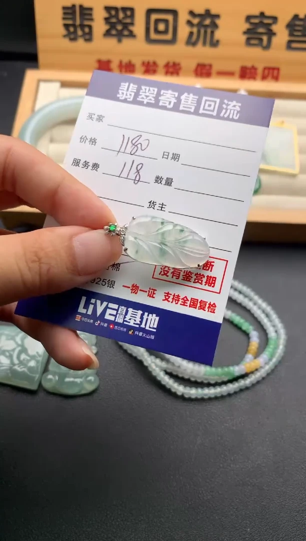 翡翠18K金镶嵌颈饰10139255