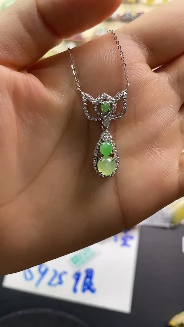 银S925镶嵌戒指翡翠翡翠 蛋面 银S925镶嵌