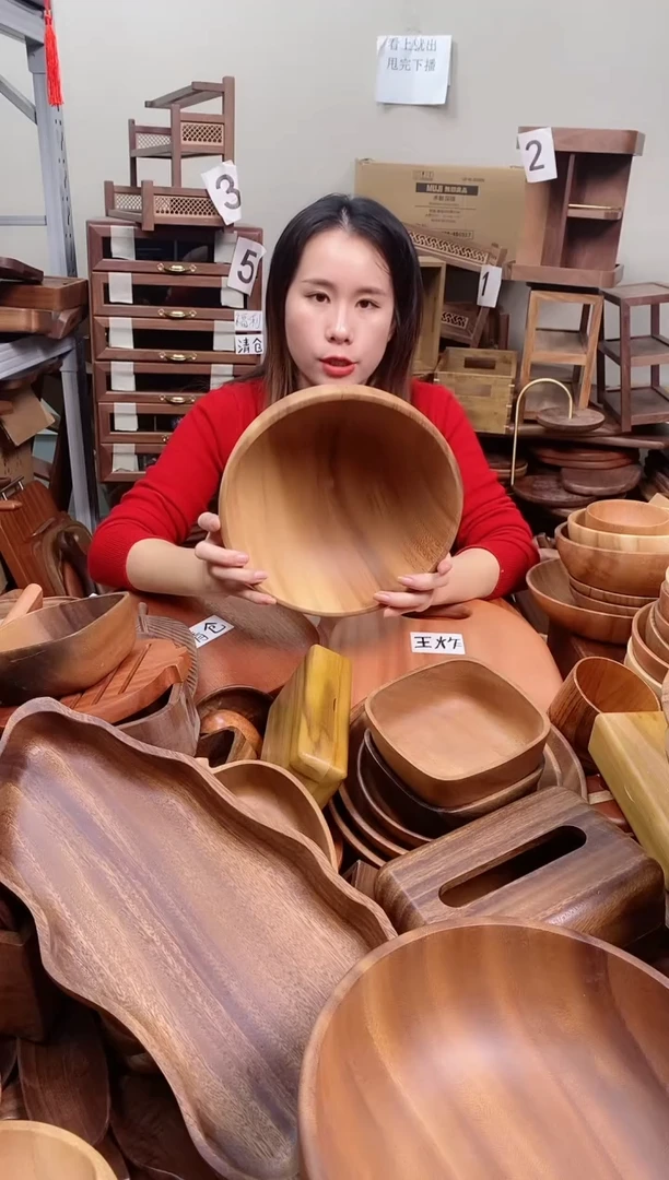 木   南美胡桃木碗25*10cm  内销  A