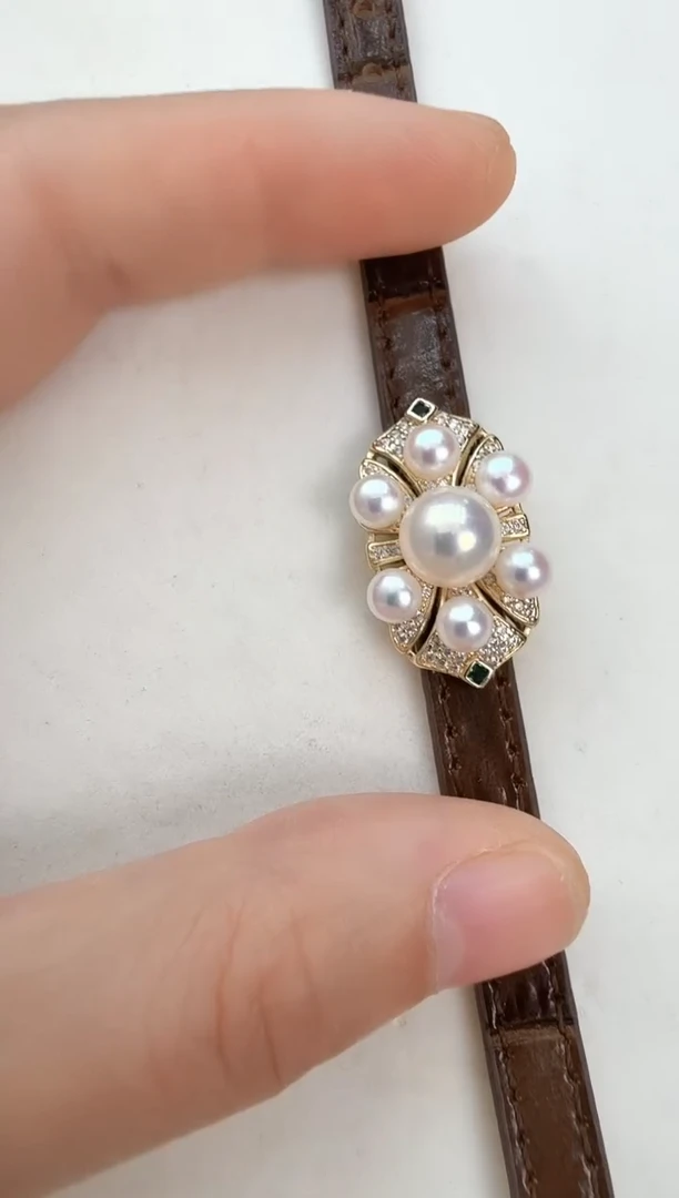 未镶嵌手镯淡水珍珠金色手表形