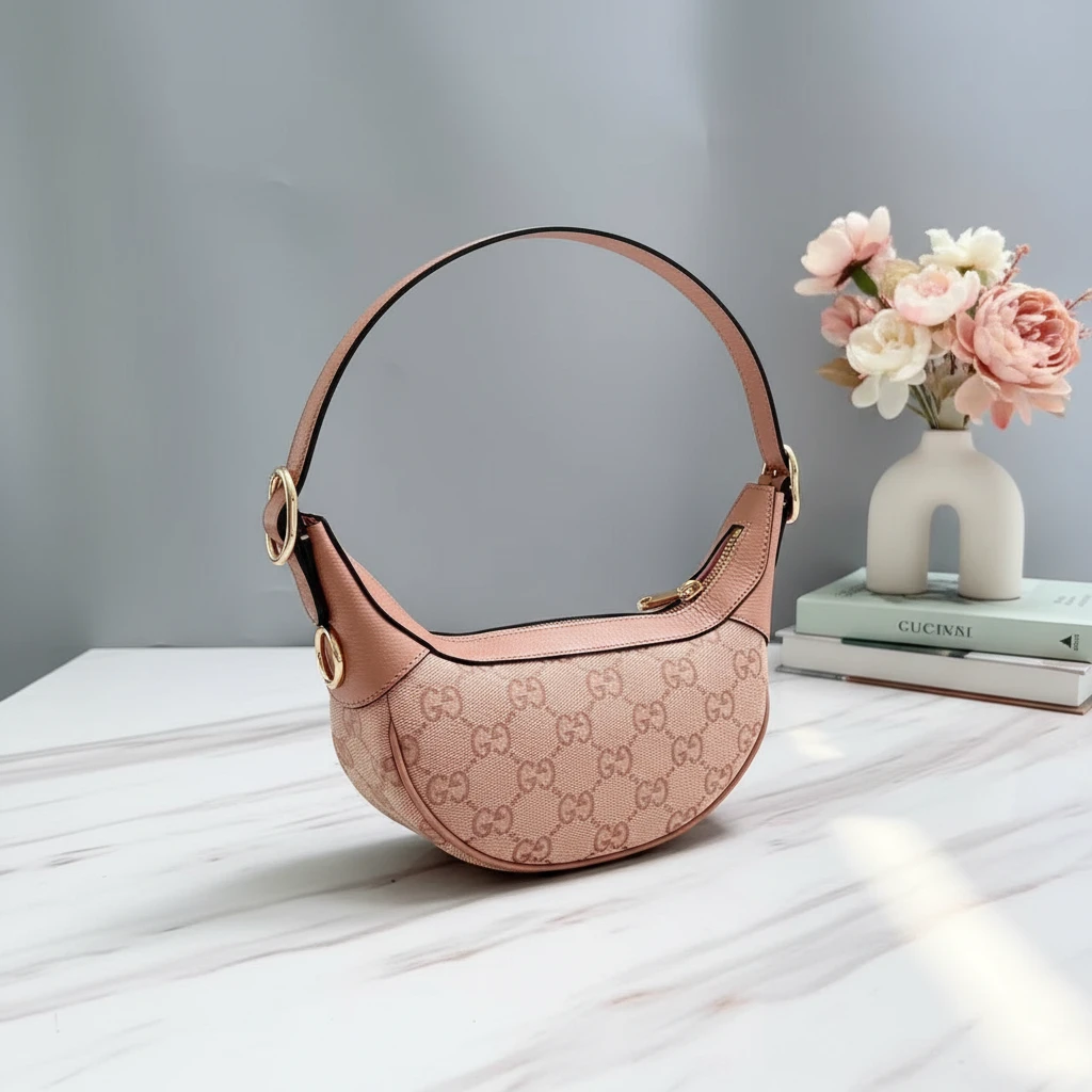 95新 GUCCI/古驰 粉色豌豆包 1851 6088