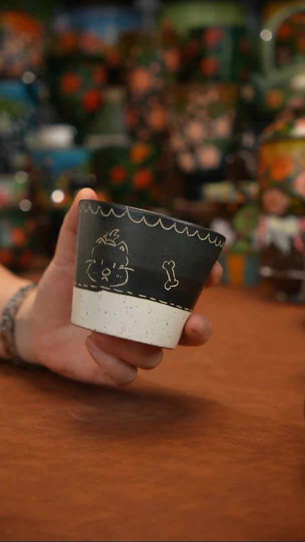 紫砂油画   釉下彩   杯子