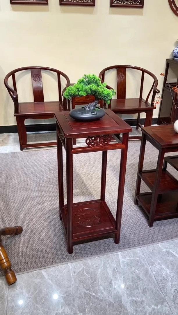 黑酸枝木类成套家具花架
