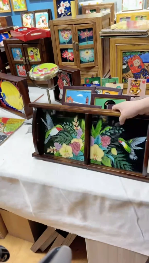 【闪购商品】瓷片大双连茶盘老榆木双耳福利