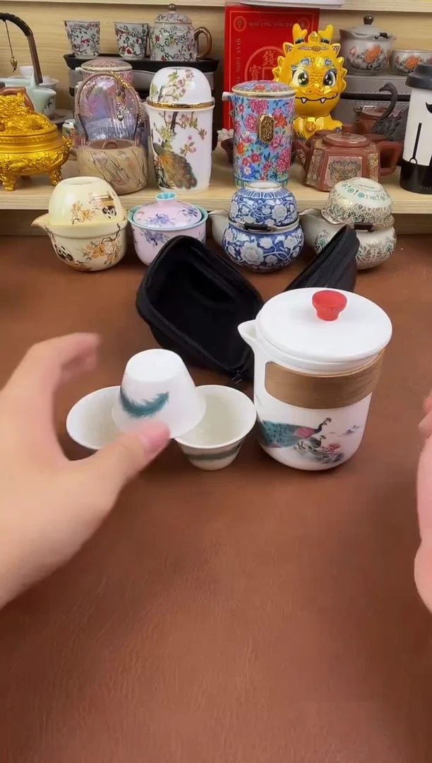 陶瓷茶具摆件旅行套组