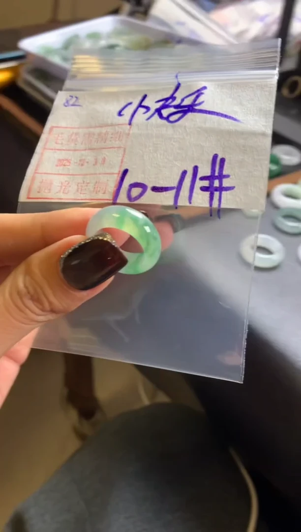 未镶嵌定制翡翠快****鲤82戒圈10*2800元毛货需精抛光发