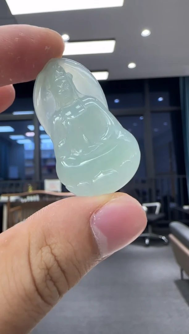 颈饰未镶嵌翡翠天然翡翠A货孤品一件