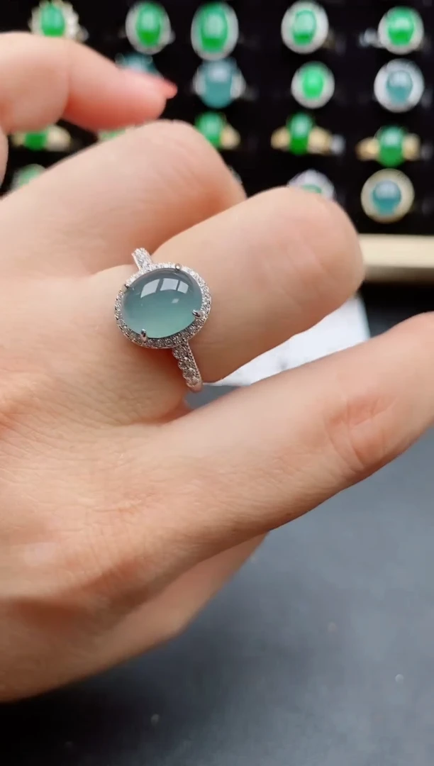 【闪购商品】翡翠戒指银S925镶嵌656565