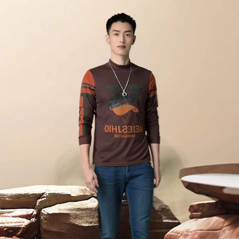 欧货男装休闲轻奢修身时尚潮流冬季卫衣长袖秋冬百搭加绒网红