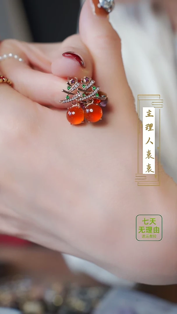 【闪购商品】南红玛瑙耳饰银S925镶嵌@@@@@@@@