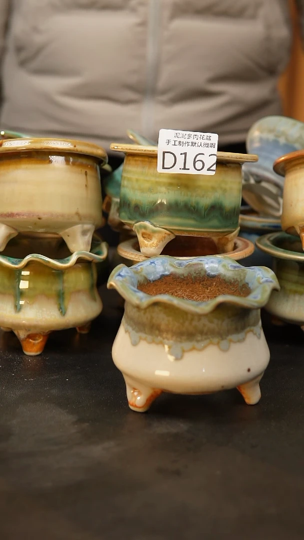 【闪购商品】瓷片162泥泥手工花盆