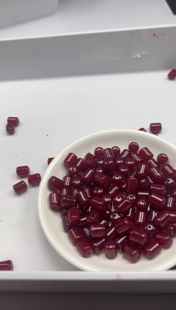 南红玛瑙未镶嵌颈饰 w2840鸽血红管珠10*7mm*20颗