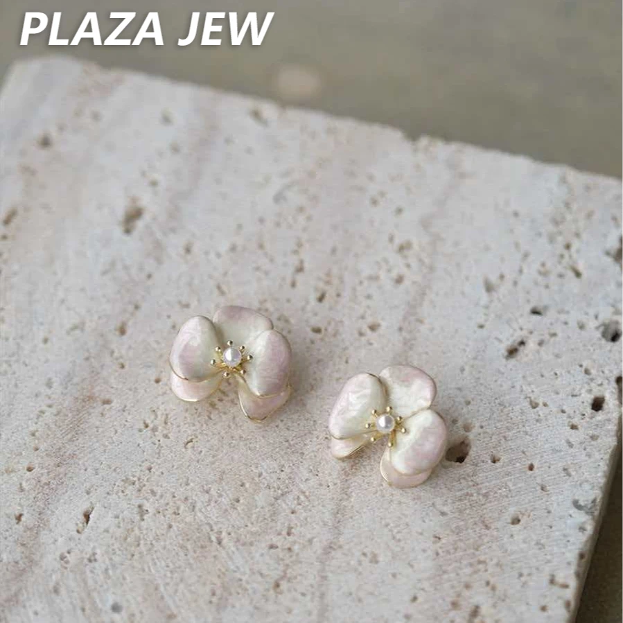 铜合金陶瓷耳饰 YZ202607 《蝴蝶兰》普罗旺斯花朵耳钉